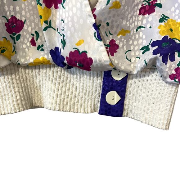 Vintage Anthony Sicari Floral Jacquard Top And Skirt 2 Piece Matching Set Sz 10 - Picture 7 of 12